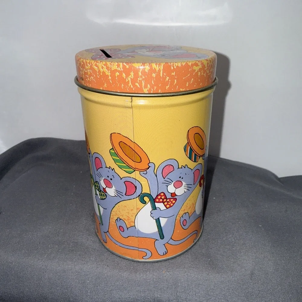 Jsny Tin Coin Bank Dancing Mice
